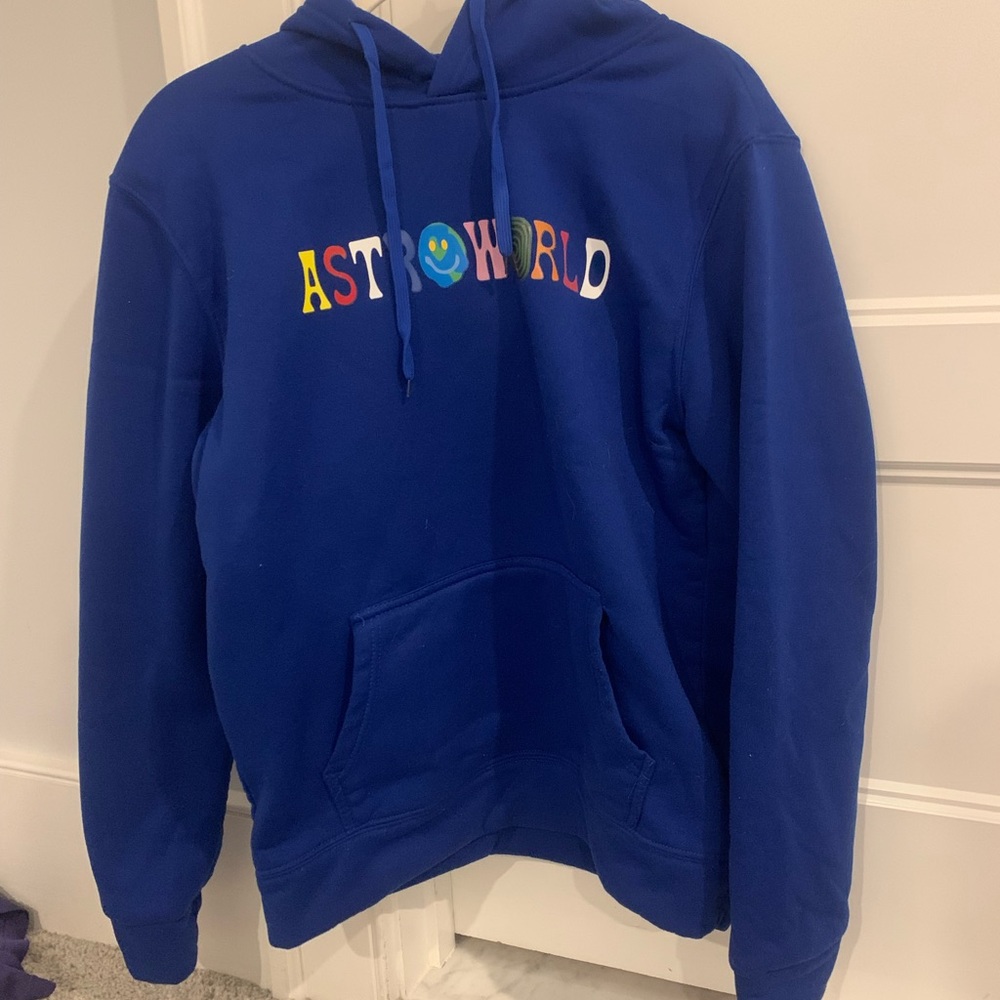 blue astroworld hoodie size: s